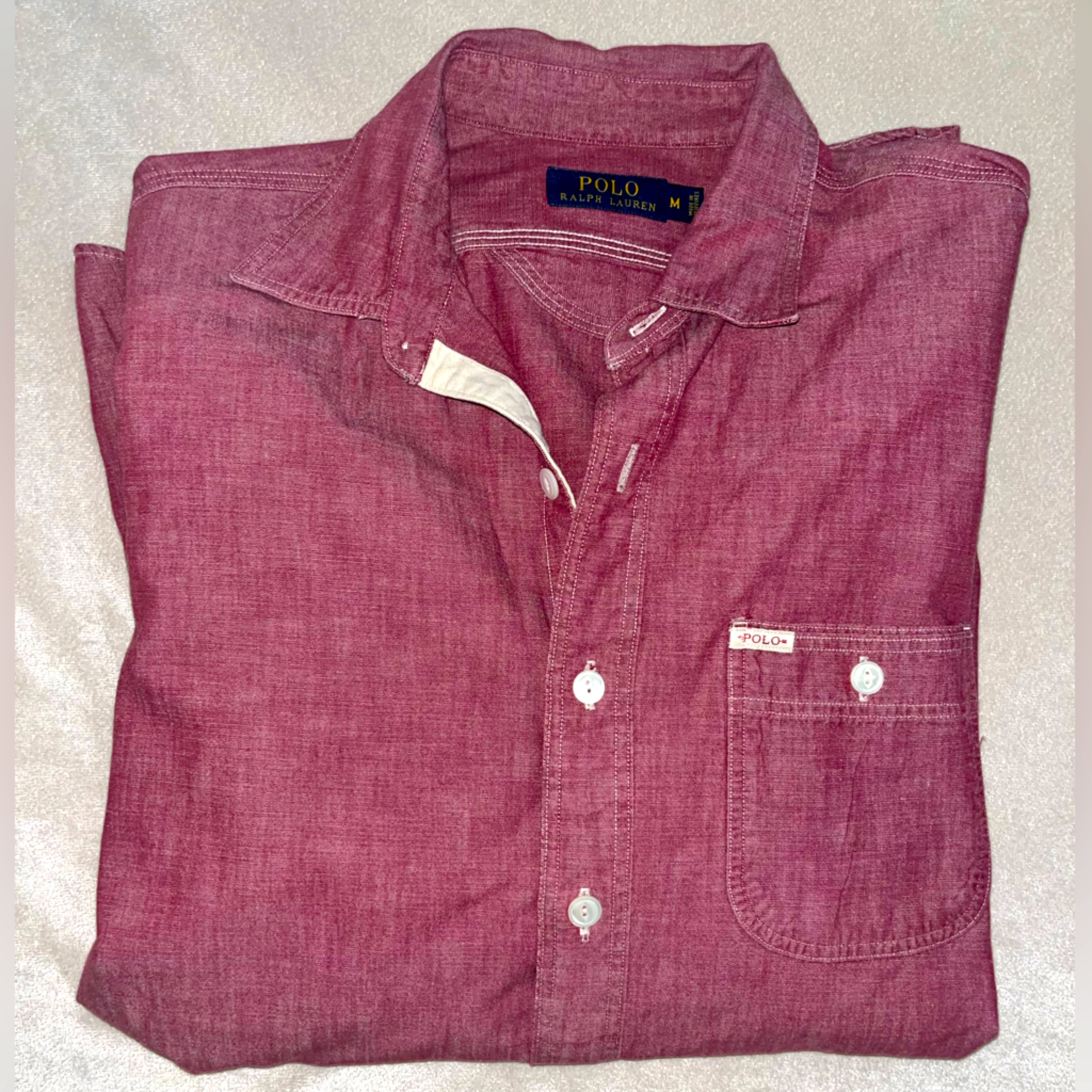 Polo By Ralph Lauren, Maroon, Size M 100% Cotton